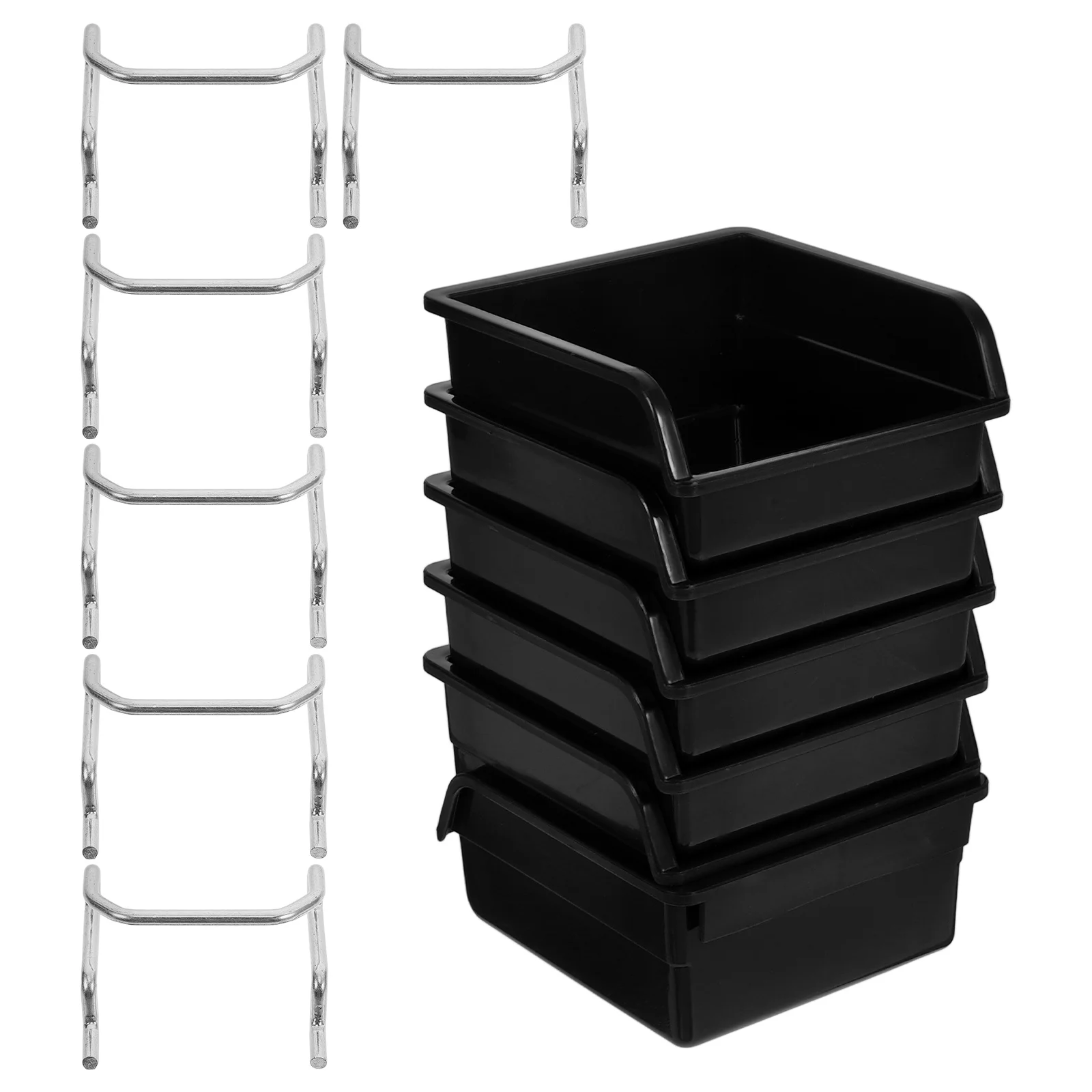 

6 Sets Outdoor Parts Storage Box Work Baskets Organizer Iron Peg Board Bins for