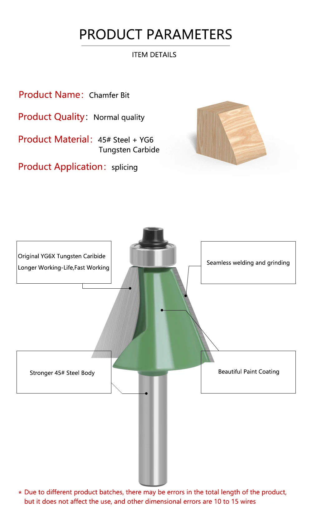 LAVIE 5pcs Set 8mm Shank Chamfer Router Bit 11.25 15  22.5 30 45 Degree Milling Cutter For Wood Woodorking Machine Tools MC02111