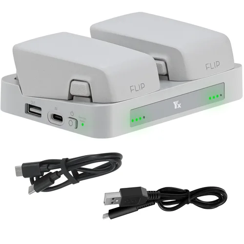 Hub de carga de batería de 2 vías para DJI, cargador rápido lateral a lado, Banco de energía de administrador de mayordomo para accesorios de Dron DJI Flip
