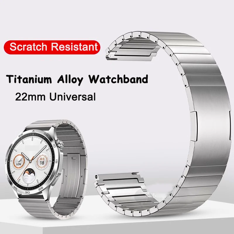 22mm Universal Titanium Alloy Strap for Huawei Watch GT4 46mm Watchband for GT5/ GT3/GT2/GT 2Pro /GT 3pro /Buds Wristband