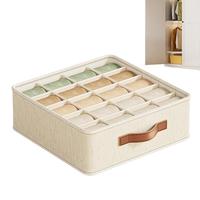 Drawer Underwear Organizer Divide Container For Sock Foldable Portable 20 Grids Underwear Storage Box For Apartment Laundry