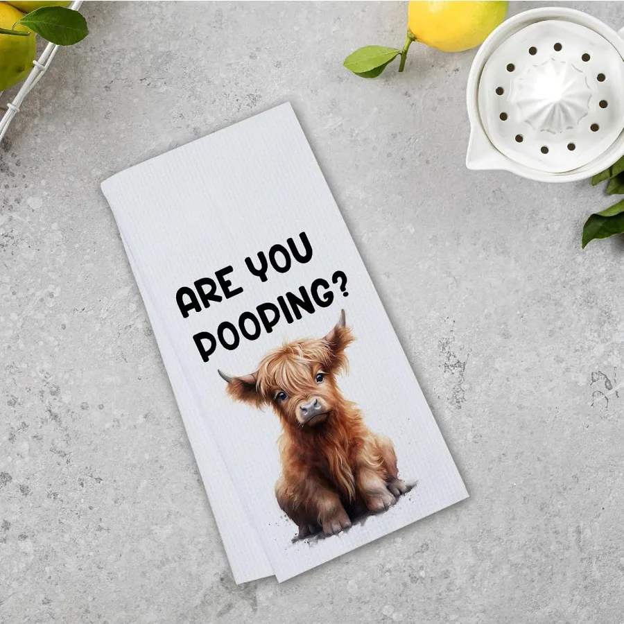 المرتفعات البقرة مناشف الحمام متعة للأم مزرعة ديكور هدايا لمحبي البقرة المناشف الزخرفية ماصة للمطبخ الحمام