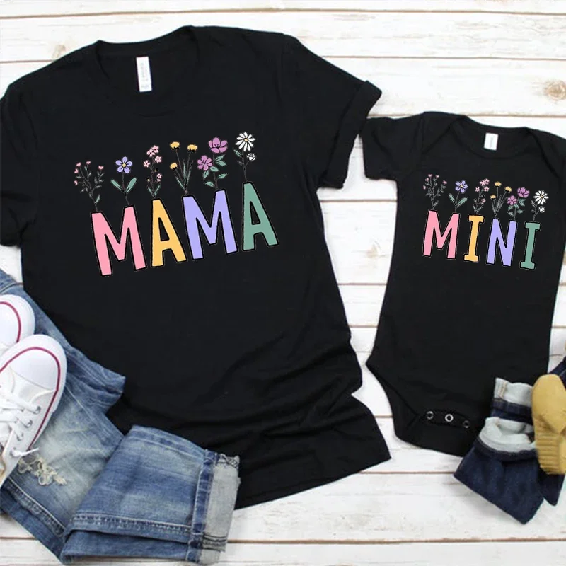 

New Mom Shirt Mother and Daughter Outfits Mama Matching Family Outfits Matching Mommy and Me Tee Summer