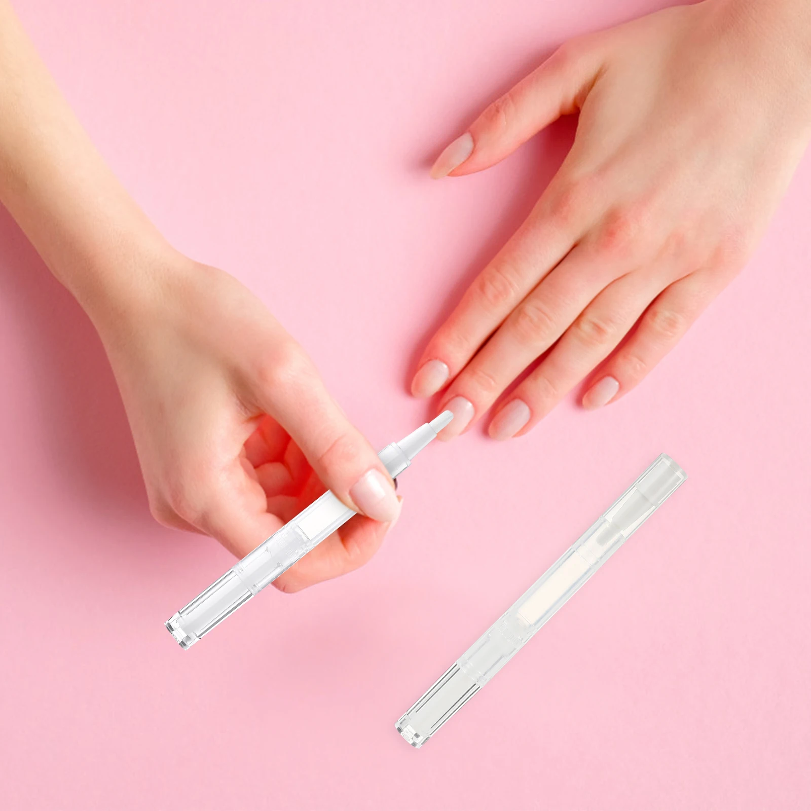 10Pcs Transparent Empty Nail Oil Pen Brush Tip Lip Gloss Applicators Eyelash Growth Liquid Tube White 3ml Lightweight