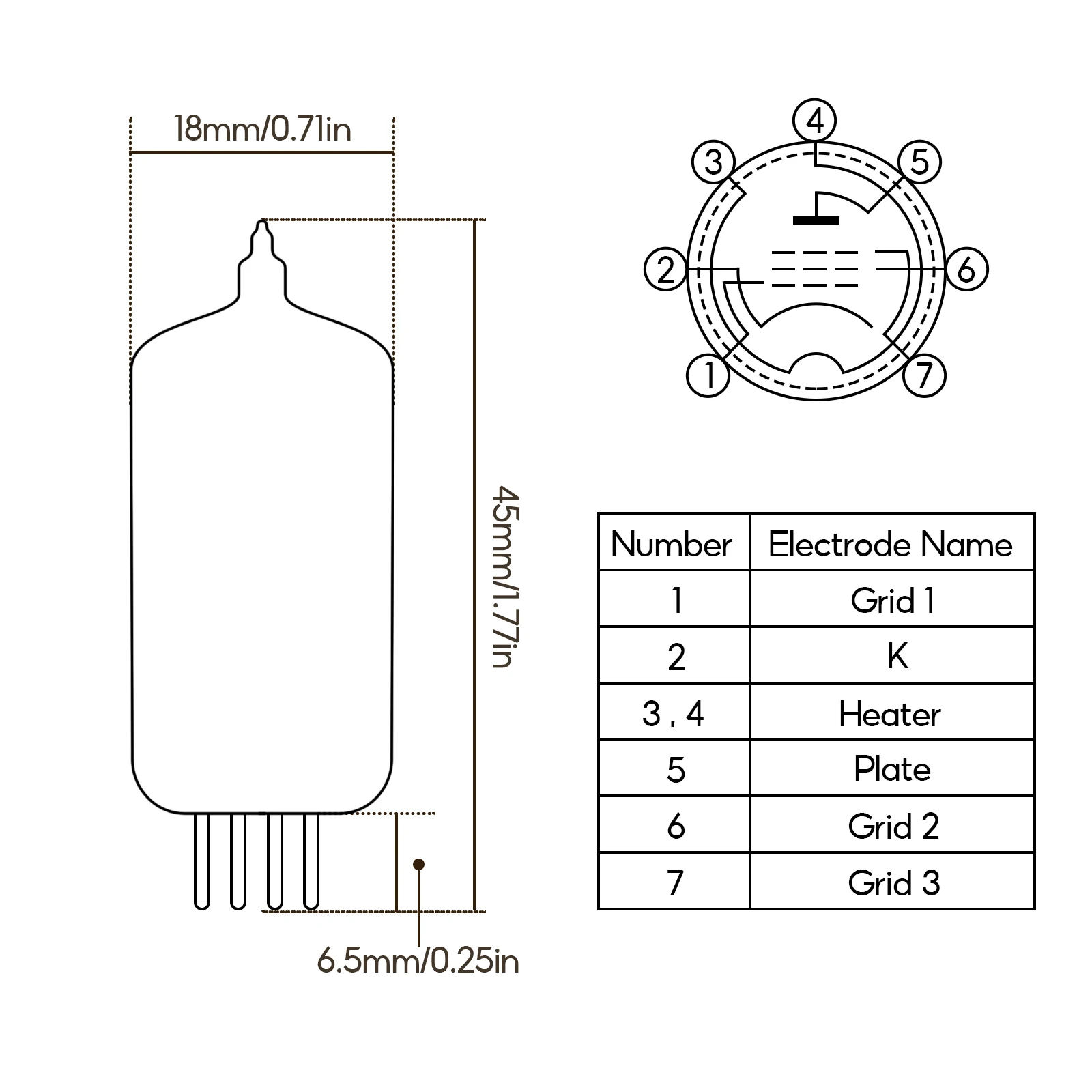 AIYIMA 2 قطعة 6Ж2П-ЕВ فراغ أنبوب صمام مكبر للصوت الأنبوب الإلكتروني يستبدل 7-pin 6J2/ 5725/ 6AS6/ CV2522/ EF11/EF732/CV4011