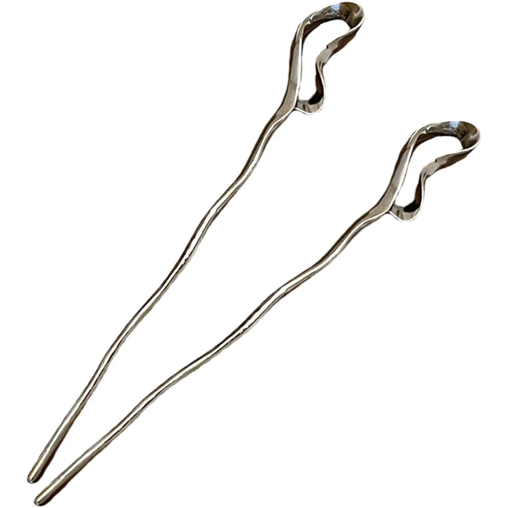 2 قطعة شوك الشعر المعدنية غير النظامية للنساء زينة الشعر الصينية تسريحات الشعر ذاتية الصنع هدية أنيقة دبوس الشعر المعدني دبوس الشعر غير النظامية