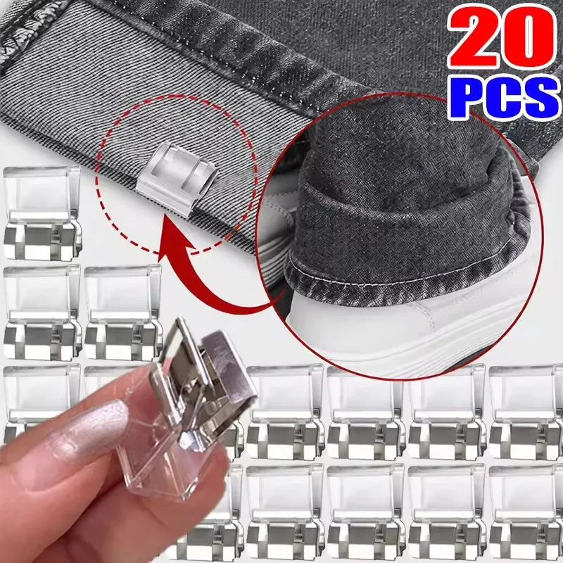 

1/20pcs Pants Hemming Clips Women Men Trouser Edge Clip Non-Slip Pant Leg Shortening Invisible Adjustable Clips DIY Accessories