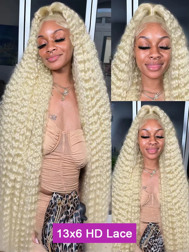 30 40 Polegada 613 onda de água colorida 13x6 hd perucas frontais do laço 250% densidade perucas encaracoladas mel loira 13x4 frente do laço perucas onda profunda