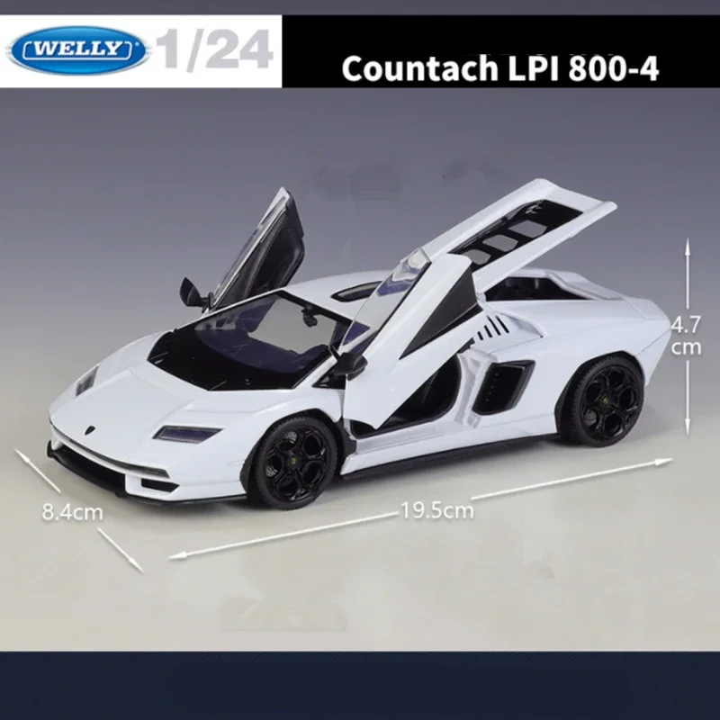 Welly 1:24 lamborghini countach lpi800 alta simulação liga modelo de carro esportivo diecast metal carro veículo modelo brinquedo crianças presente