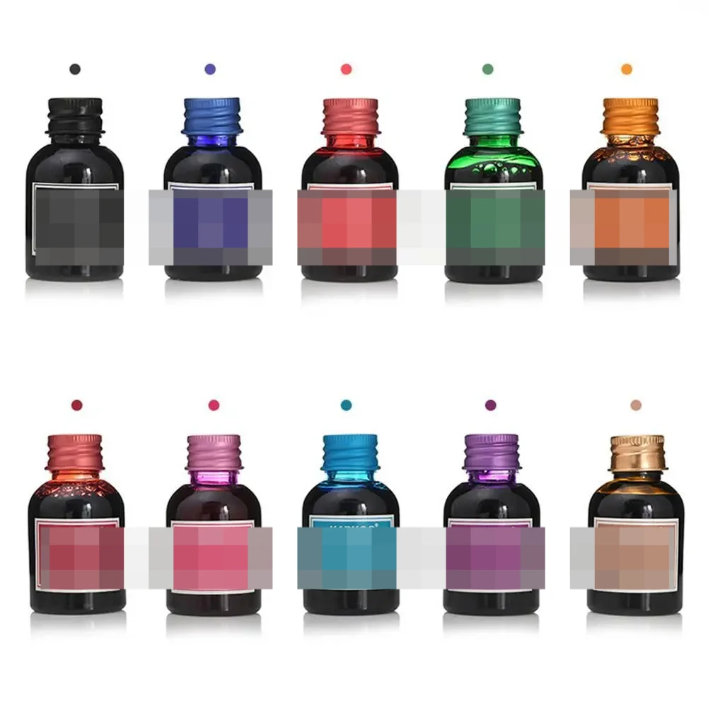 1 botella de tinta para pluma estilográfica de colores puros, 20/30ml, recarga de tinta, papelería, escuela, caligrafía de alta calidad, tinta estilográfica para escritura