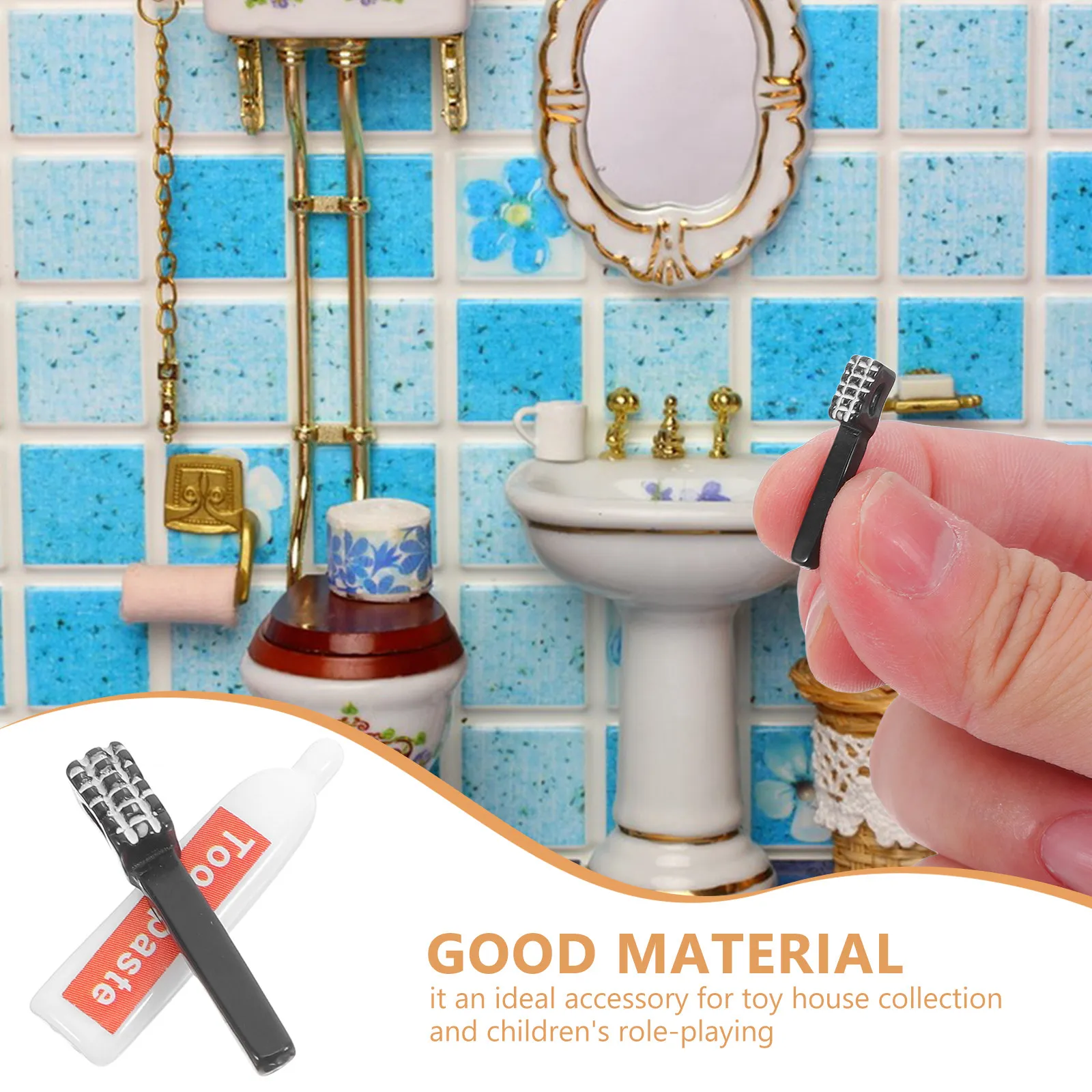 10Pcs Mini Resin Toothbrush Toothpaste Charms Exquisite Detail DIY Crafts Making Accessories for Photo Frames Keychains Decor