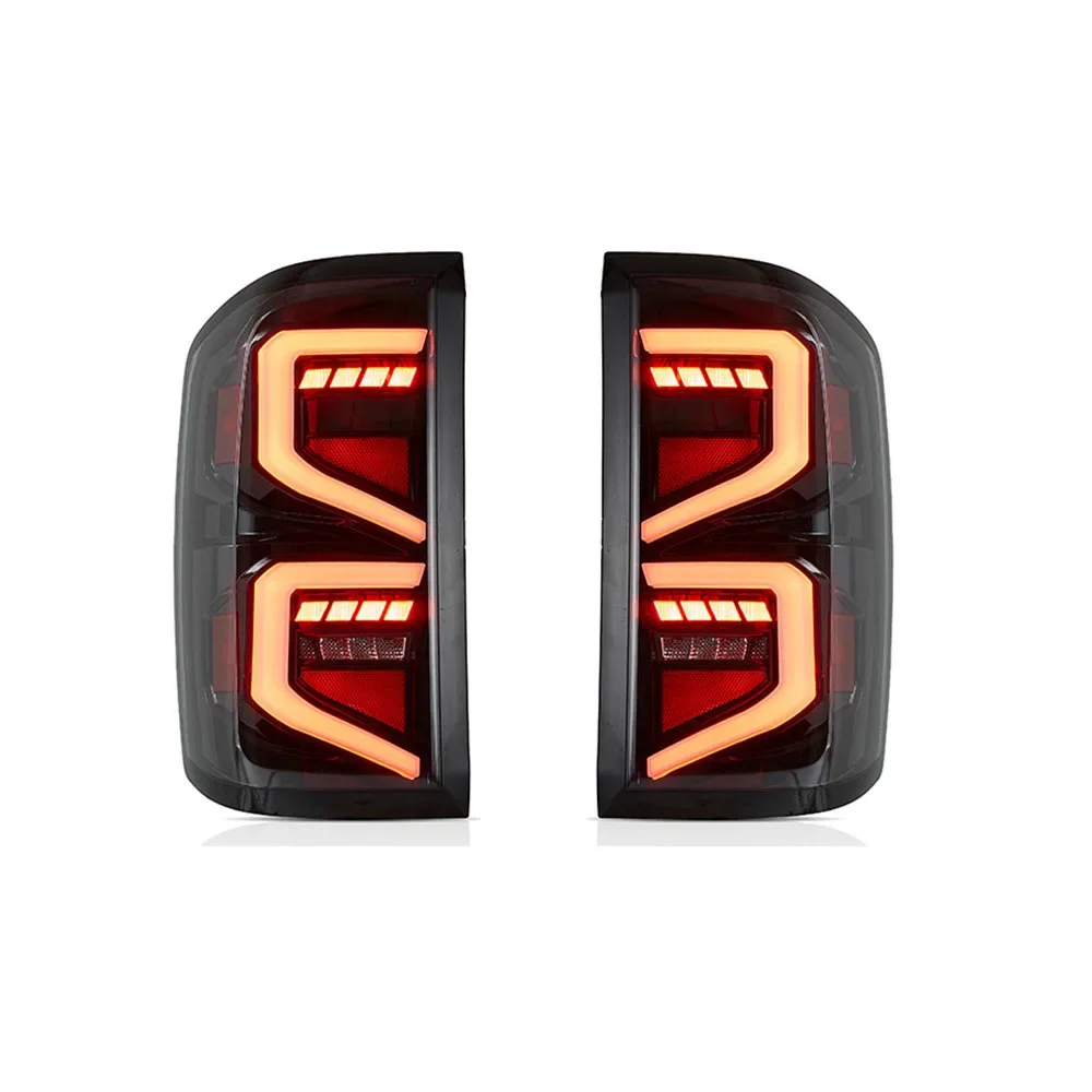 1 Pair Car New Style LED Tail Lights 2014 2015 2016 2017 2018 Auto Part Taillights For Chevrolet Silverado 1500 Rear Lamp godd