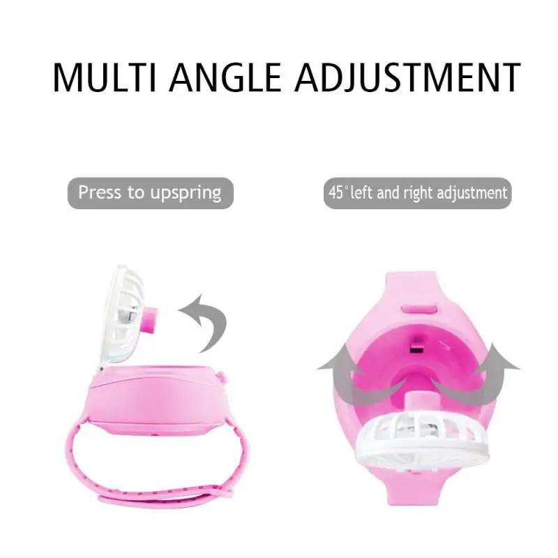 Watch Shape Fan Portable Wrist Strap Mini Watch Hand Held Fan USB Charging Small Rechargeable Fans Kid’s Festival Birthday Gift