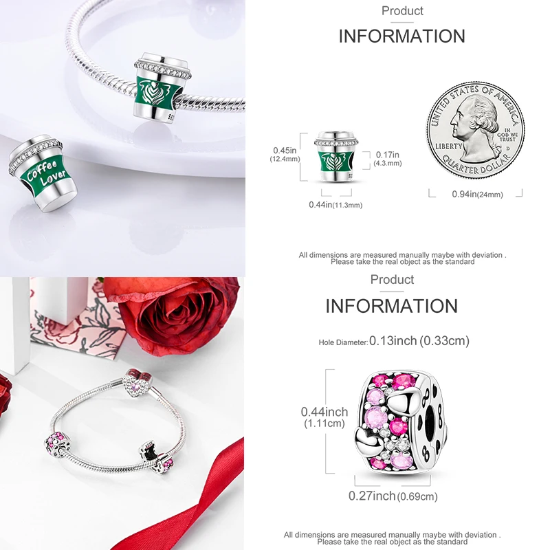10 Stück 925 Sterling Silber Charm-Perlen Schmetterling Kleeblatt Elefant Baum des Lebens Original DIY Armband Halskette Schmuckherstellung – Detail 24
