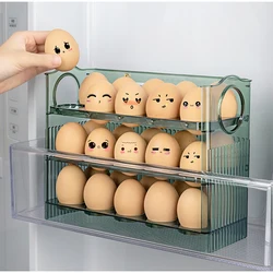 Home Storage Egg Box Creative Egg Storage Box Flip Type Refrigerator Side Door Storage Rack Freshness Box Kitchen Egg Tray