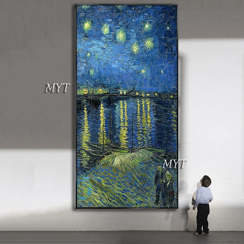 

No Framed Hand-painted Wall Art Beautiful Starry Sky Famous Abstract Painting Wall Pictures Canvas Modern Home Decor Artwork
