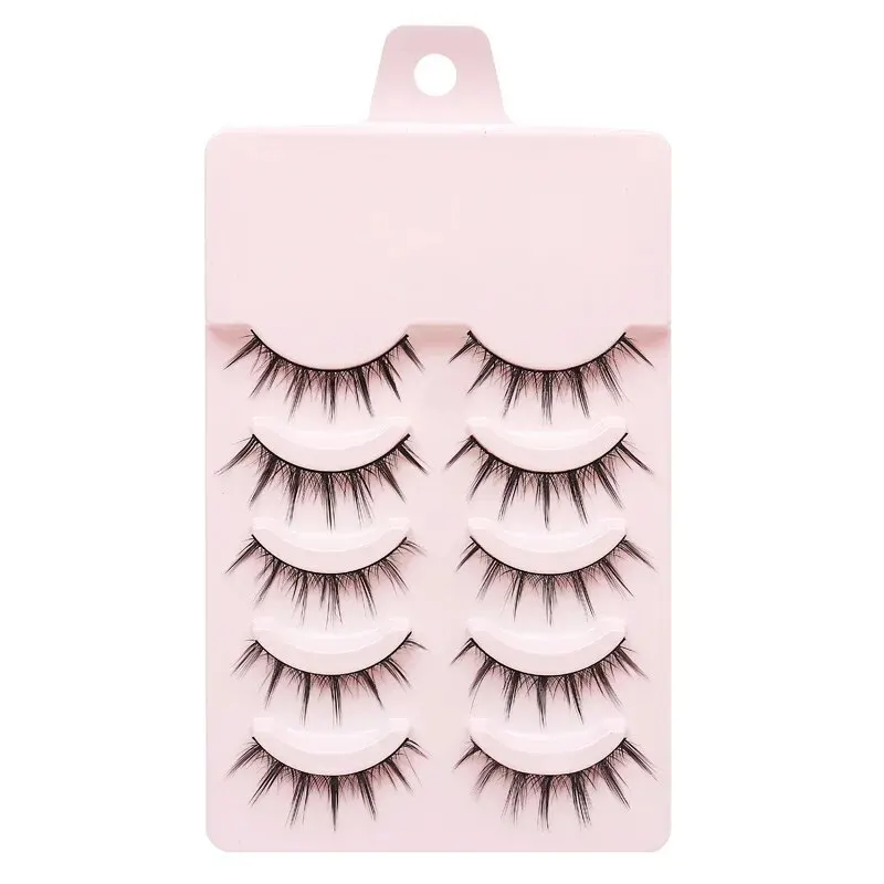 5Pairs Little Devil False Lashes Natural Fake Eyelashes Fluffy Soft Daily COS Full Strip Lashes Band