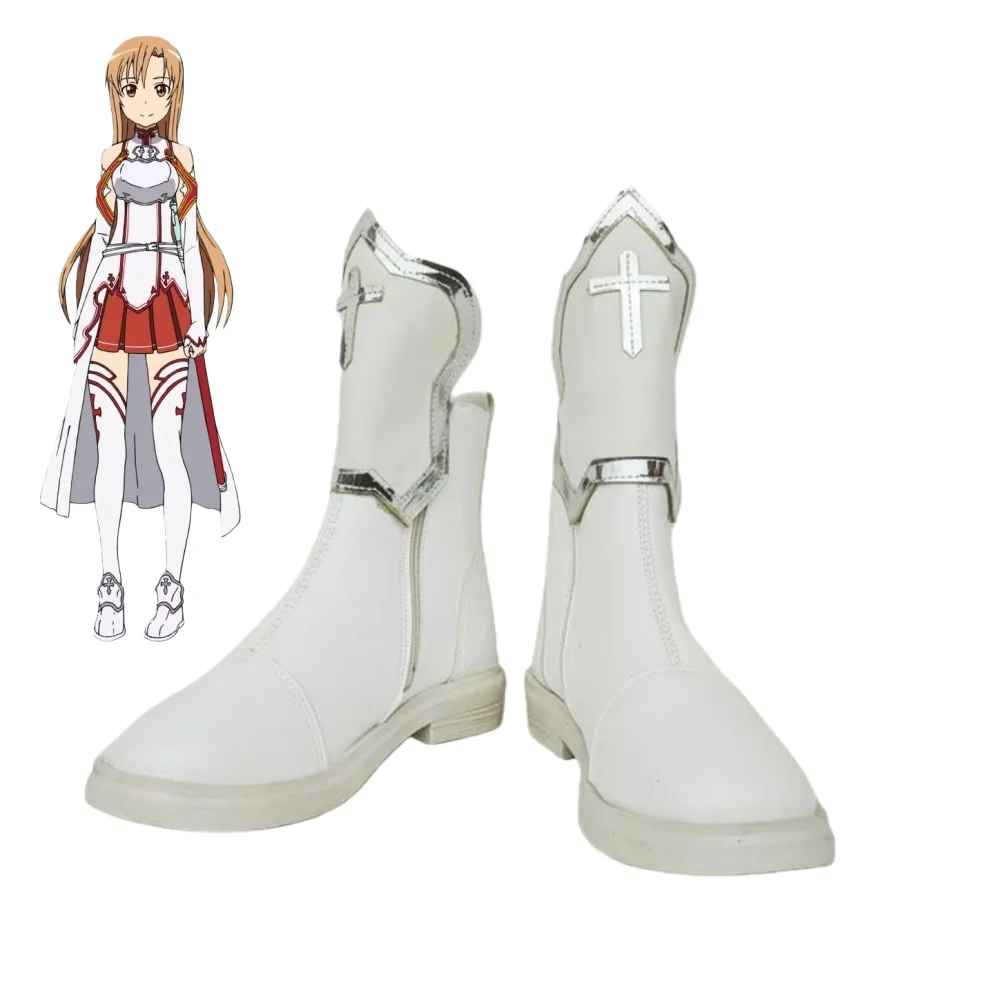Sapatos de Cosplay de Anime Asuna, Acessórios Yuki Asuna, Fantasias de Halloween para Mulheres