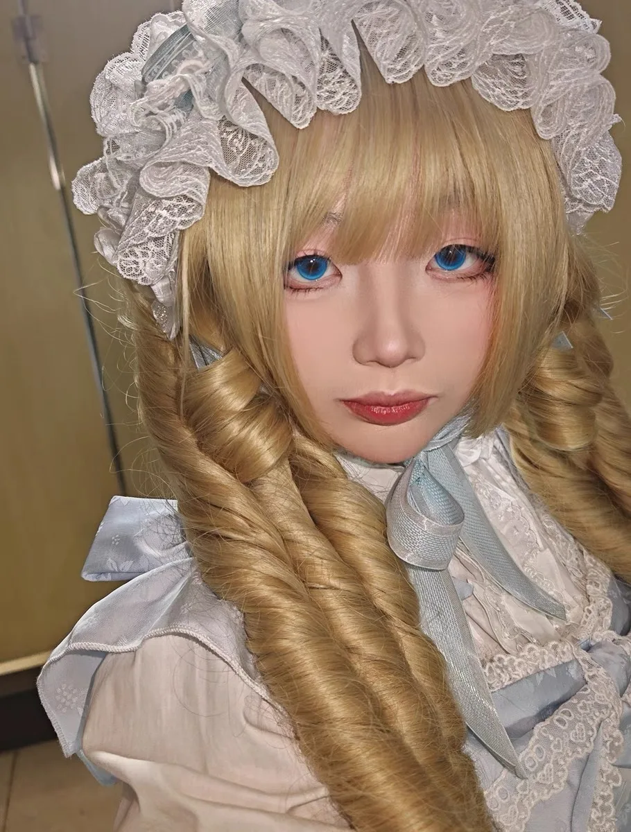 새로운 로리타 오리지널 크리스마스 라이트 블루 머리띠 메이드 코스프레 레이스 보우 헤드 피스 소프트 소녀 KC 헤어 액세서리