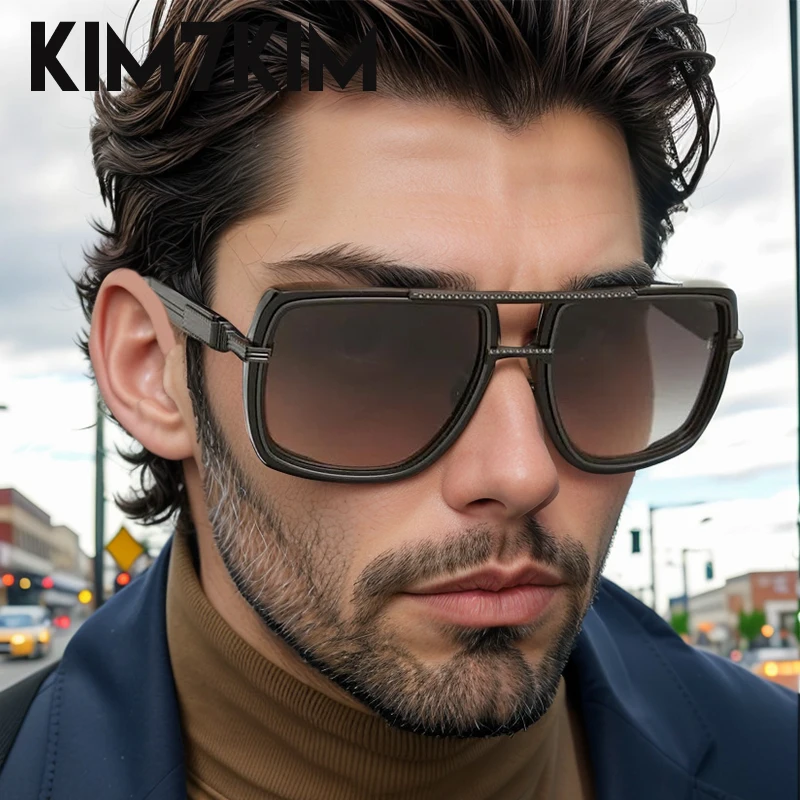 

Polarized Oversized Square Sunglasses Men Women 2025 Luxury Brand Retro Steampunk Eyewear Double Beam UV400 Sun Glasses For Male