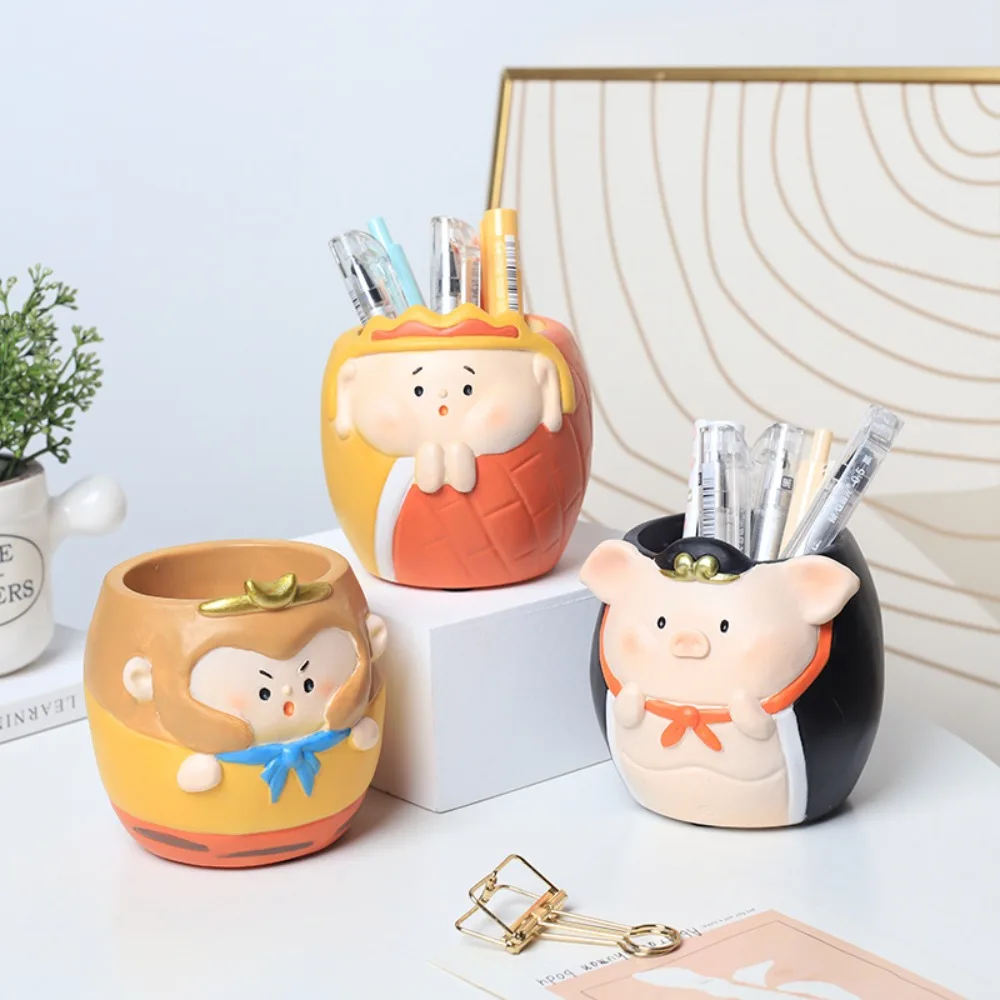 

Journey To The West Pen Holder Sun Wukong China Style Pencil Organizer Storage Bucket Cute Makeup Brush Holder Makeup Brushes