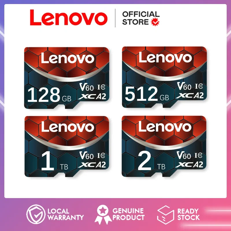 بطاقة ذاكرة Lenovo 2TB Micro TF SD 512GB 256GB SD بطاقة ذاكرة SD 1 تيرا بايت عالية السرعة Cartao De Memoria 128GB لتخزين الملفات وكاميرا الهاتف MP3