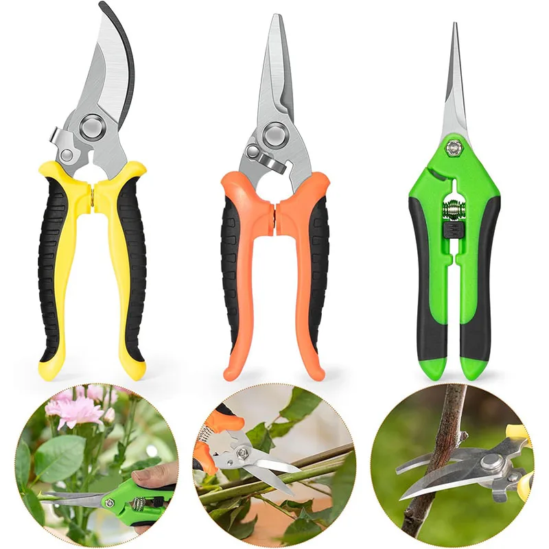 

3PCS Pruning Shears Garden Shears Pruning Shear Stainless Steel Blades For Gardening Hand Pruner Scissors Garden Shears Clippers