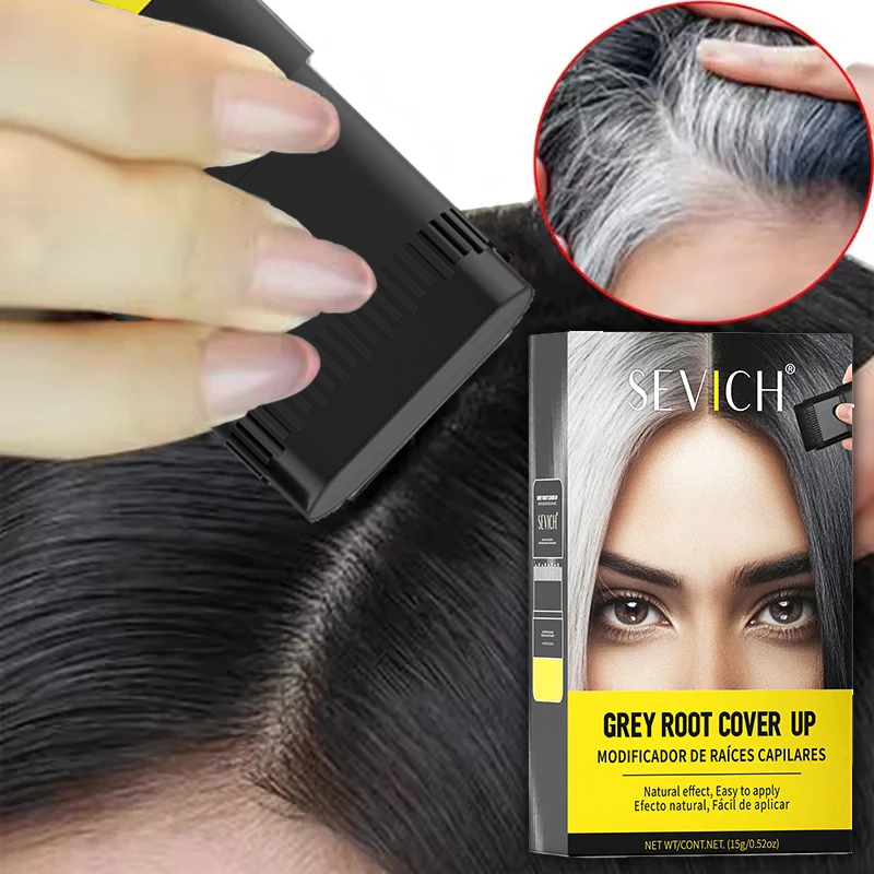 Hair Dye Sticks Quickly Cover Gray White Hair Concealer Disposable Hair Coloring Stick with Comb Hairline Pen Washable Color Pen