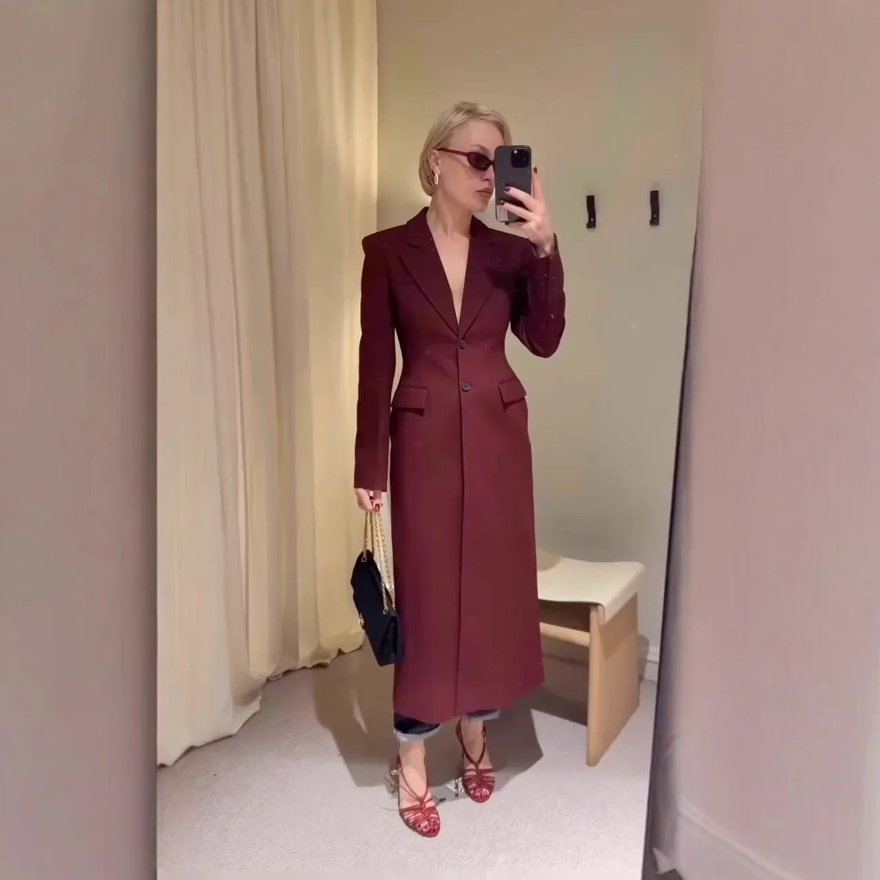 

Allingentle Single-Breasted Women's Suit Long Blazer Luxury Women Long Jacket for Wedding Cocktail Party Outfits Customize