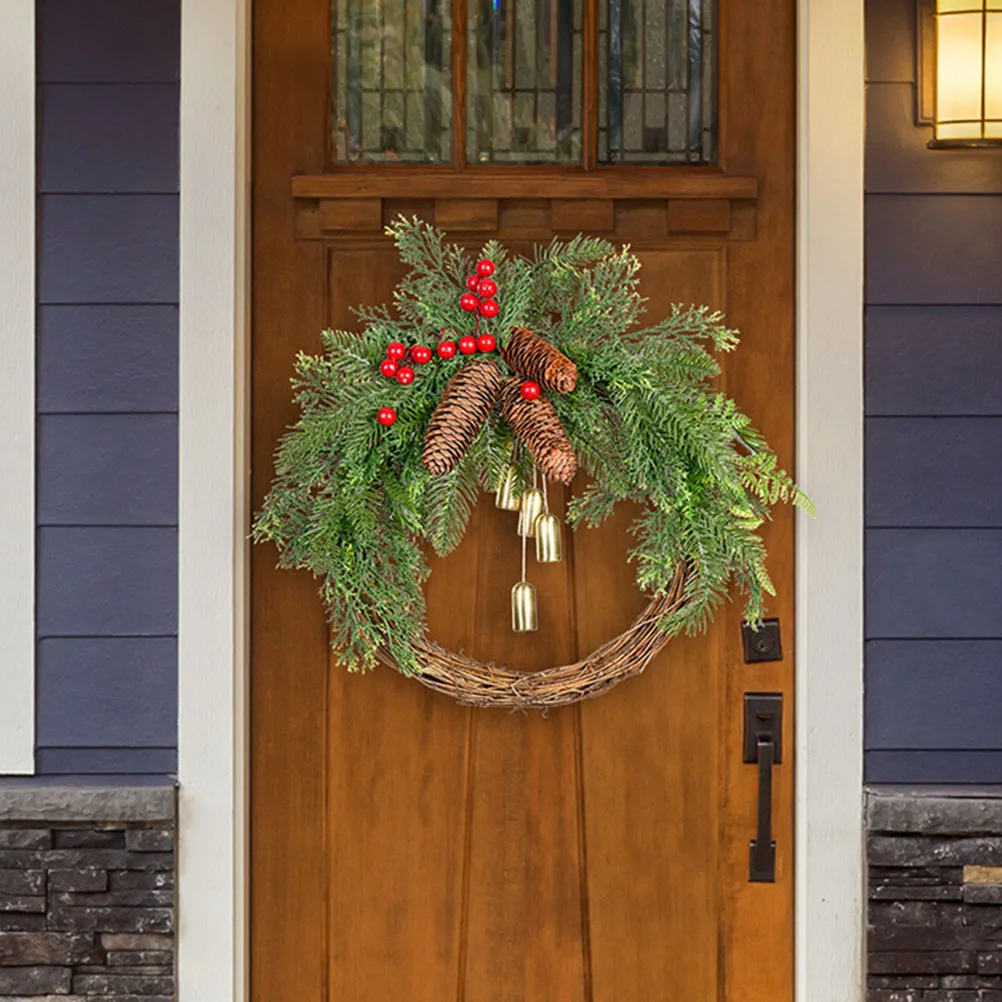 

Artificial Berries Bell Garland Xmas Decorative Wreath Hanging Xmas Wreath Front Door Wall Hanging Decoration Christmas Party