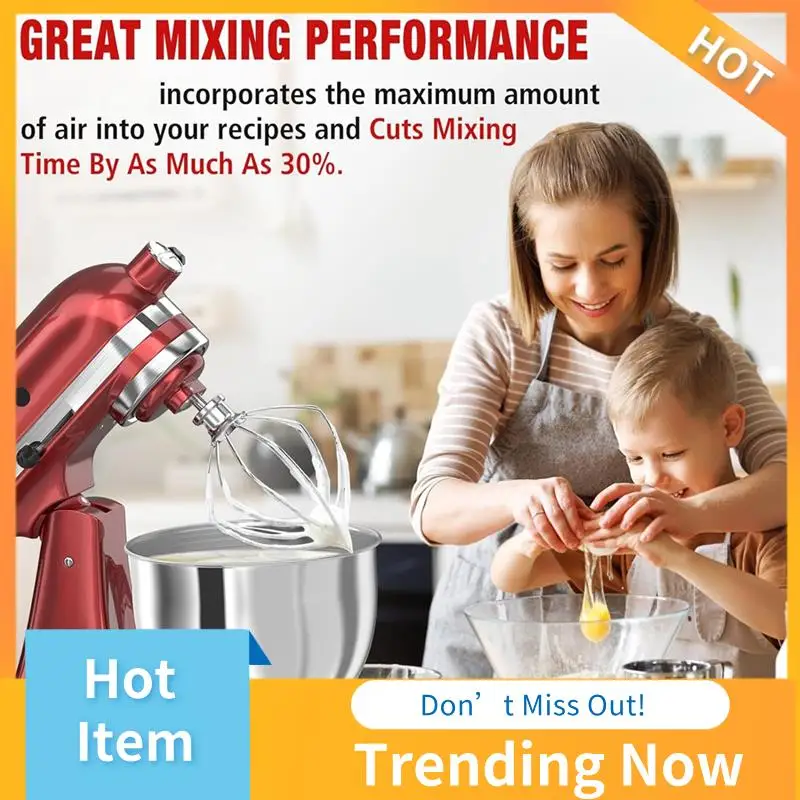 AB08-Stainless Steel 6-Wire Whip Attachment For Kitchenaid Tilt Stand Mixer 4.5-5 Quart Bowl