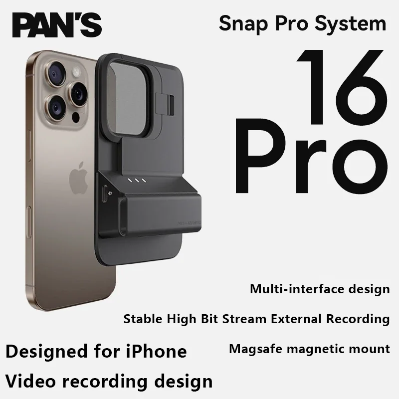 PAN'S SnapPro Filter Baseplate For iPhone 16 Pro Pro Max Magsafe Filter Base & SSD Module Video External Recording