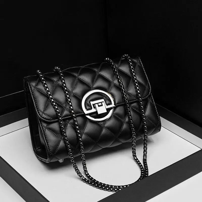 Lingge bag, chain bag, single shoulder bag, diagonal cross style crossbody bag for women