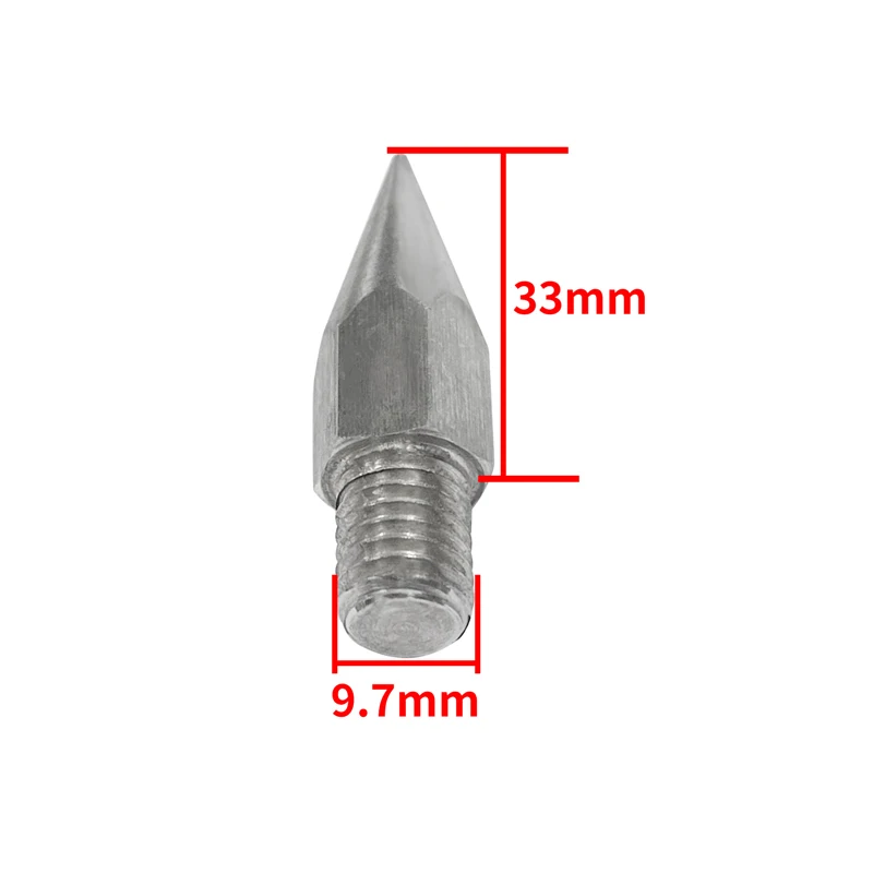 Imagem -03 - Ponta de Substituição Gps M10 10 Pcs Ponto Afiado Diâmetro 9.7 mm para Haste de Prisma Comprimento 33 mm Aço Inoxidável