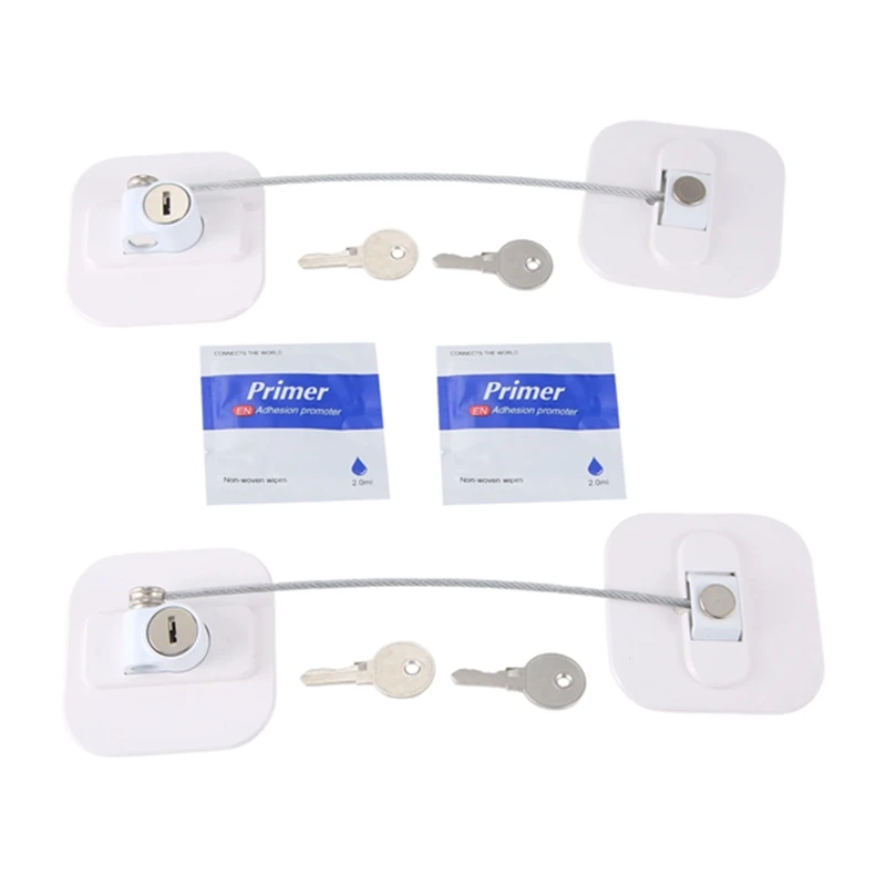 

24-Hour Delivery Refrigerator Lock, Mini Fridge Lock With Key For Adults, Lock For A Fridge, Cabinet Door(White 2Pack)