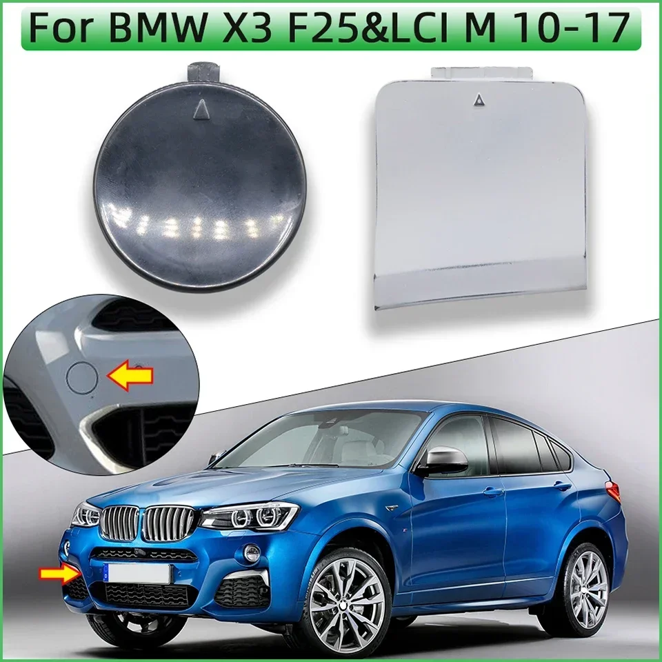 For BMW X3 F25/LCI M-Sport 2010-2017 Front Rear Bumper Tow Hook Cover Cap Hauling Shell #51118065883 51128052112 Car Accessories