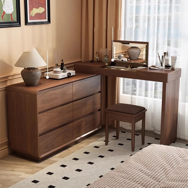 Peiqi الخشب غرفة نوم الغرور الجدول أدراج تخزين المحمول الفاخرة النساء الحديثة خلع الملابس الجدول المنظم Penteadeira الأثاث الصيني #2