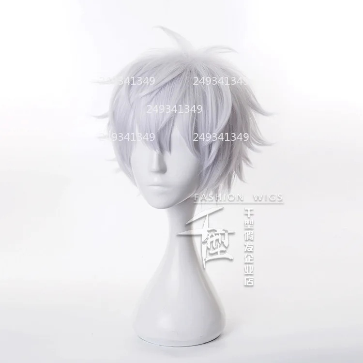 Gojo Satoru Cosplay Wig Japanese Anime Character Wig Man White Short Synthetic Hair Halloween Party Dress Up Costume Accessories