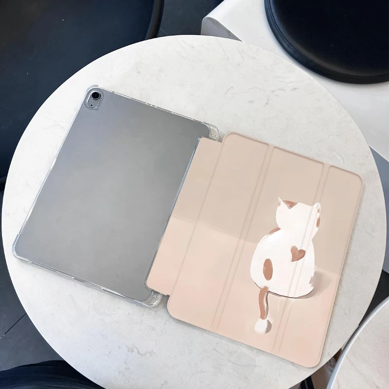 

Simple Back Cat Tri-fold Funda for Pro 11 2nd 3rd 4th IPad 10th Generation 7 8 9th 10.2 Funda Cover Ipad 5th 6th 9.7 Tablet Case
