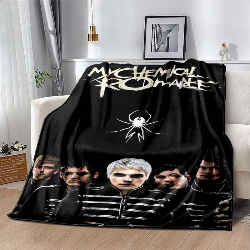 

USA My Chemical Romance Band Blanket Printed Flannel Blanket Soft Warm Plush Throw Blanket for Bed Bedroom Sofa Picnic Fan Gift