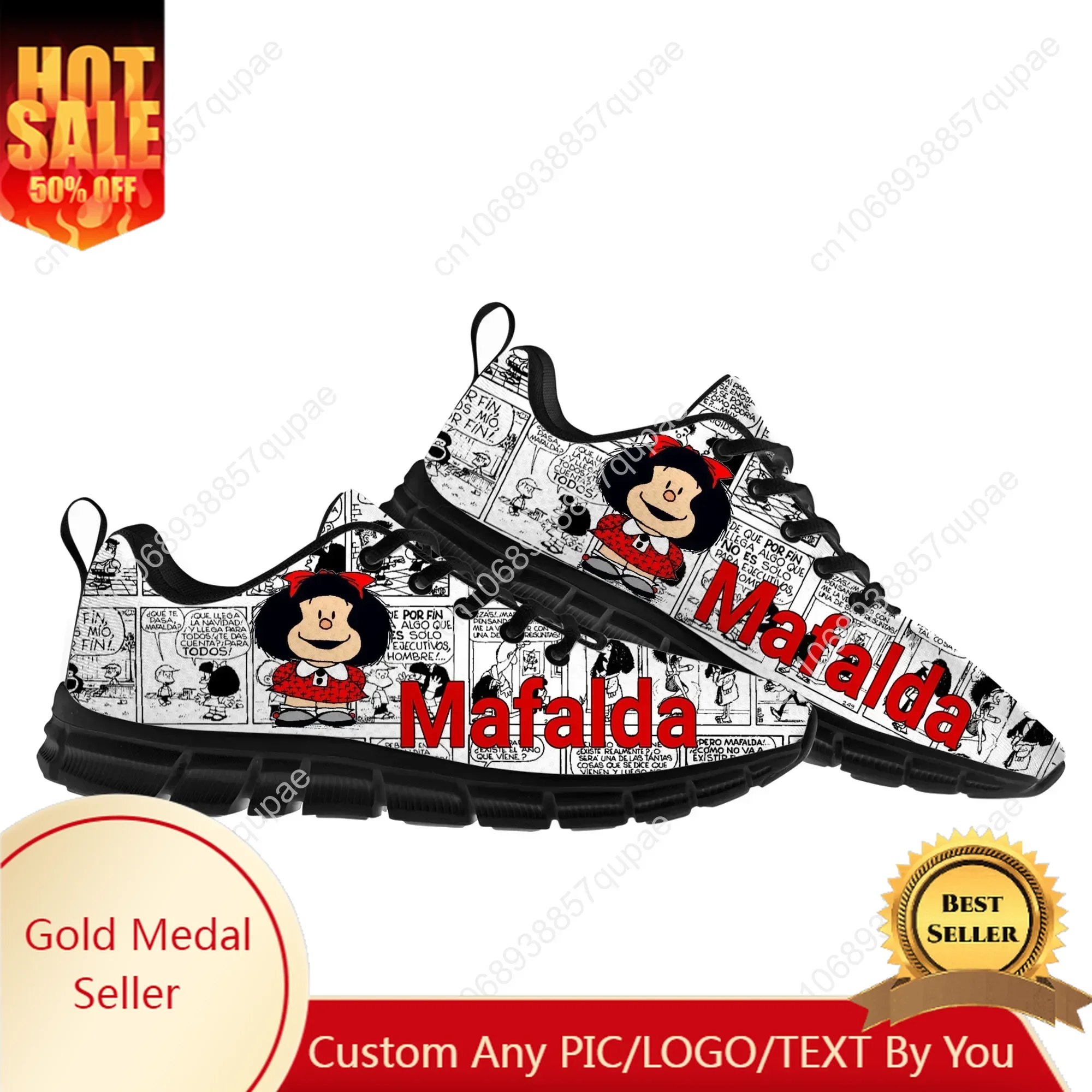 

Hot Cartoon Mafalda Sports Shoes Mens Womens Teenager Children Custom Sneakers Fashion High Quality Sneaker Custom Built Shoes