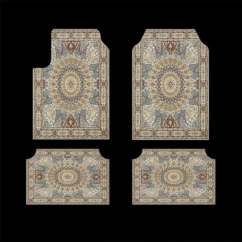 Bohemian Car Floor Mats 4 Pieces Set Dirt Resistant Wear Resistant Backing Universal Fit For Cars SUVs Trucks Auto Accessories