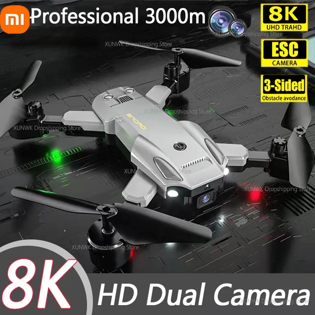 

Xiaomi 8K 5G GPS Drone Professional Dual Camera Wifi FPV Obstacle Avoidance Folding Quadcopter Optical Flow Fly Distance 3000M