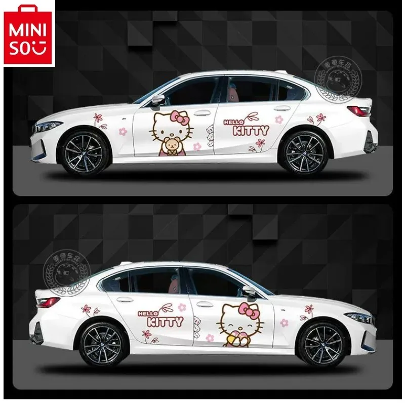 

MINISO car cartoon hello kitty car sticker creative shading scratch sticker body personalized decoration sticker