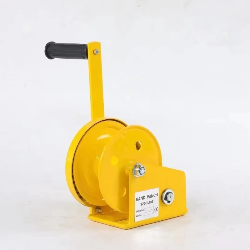 1200 1800 2600 lb heavy duty hand winch with galvanized wire rope hand hoist for marine cranes