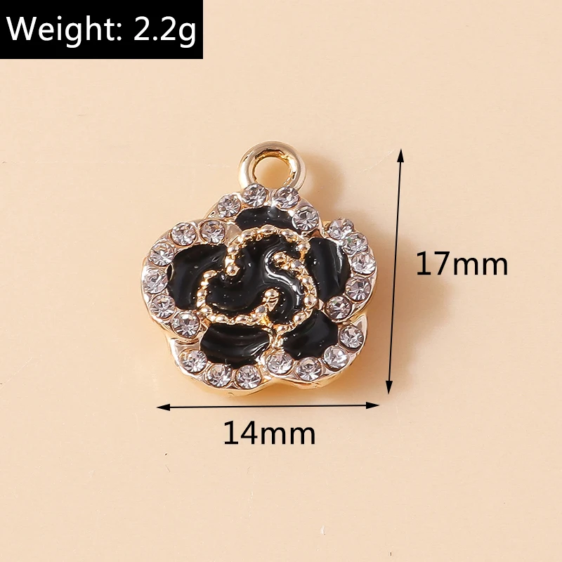 20 Stück 14x17mm Modische Kristallblumen-Anhänger für Schmuckherstellung, Ohrringe, Halsketten, Armbänder, Zubehör, DIY-Bastelarbeiten, Geschenk – Detail 1
