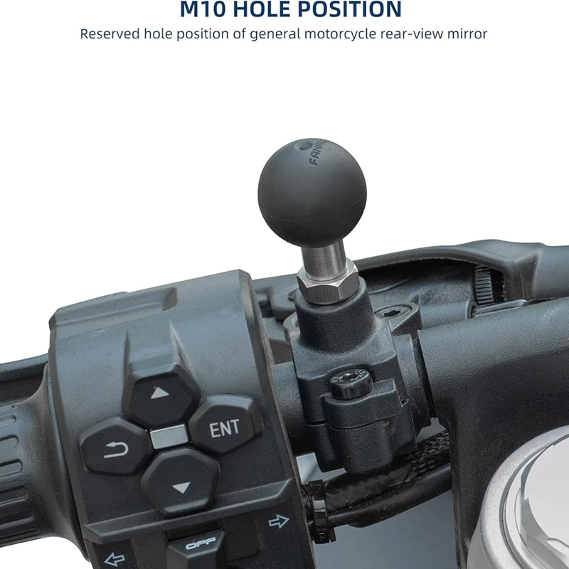 2 Pack 1inch Ball Adapter with M10x1.25 Metric Thread Compatible with B Size Double Socket Arm M10-A75P