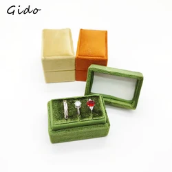 Caja De terciopelo para anillos, soporte para 3 anillos, expositor De anillos De gran cantidad, Organizador De almacenamiento De Joyas