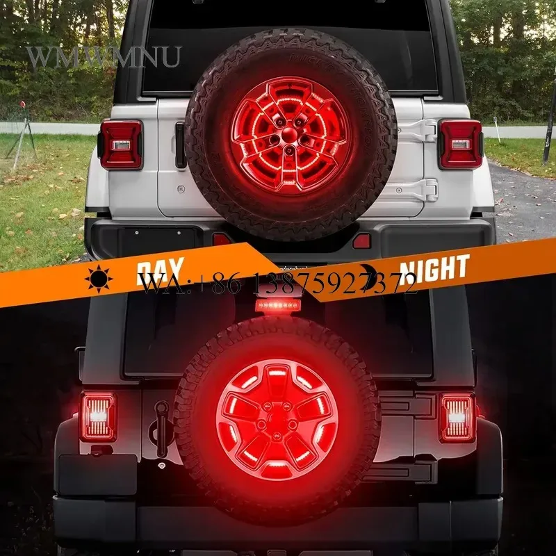 Wmwmnu Universal Red Wheel Tail Rear Light Spare Tire Third Brake Lamp for JK 2007-2018 Accessories