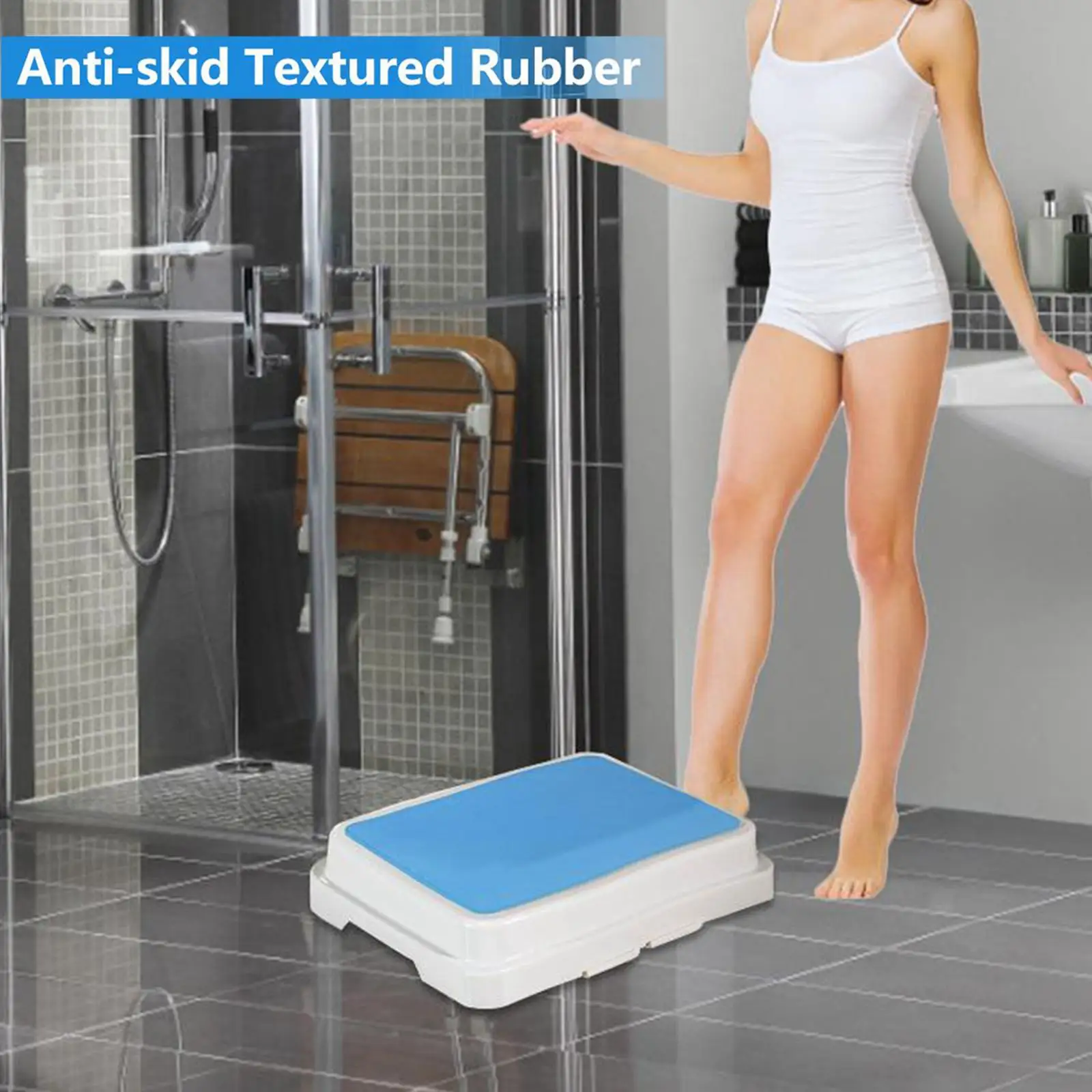 Step Stool Mobility Tread Non Slip Surface for Shower Chair Cars